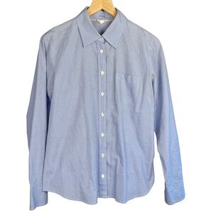 J. Crew Mini-check Button-Down Shirt | Light Blue | M